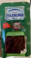 Philadelphia con sticks de remolacha