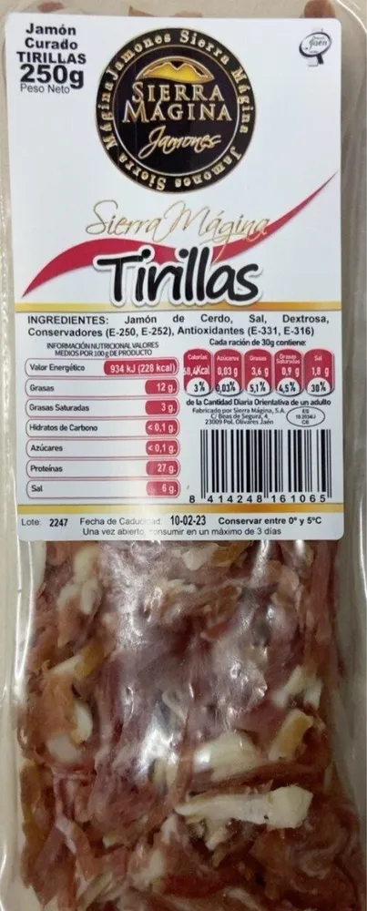 Jamón curado Tirillas