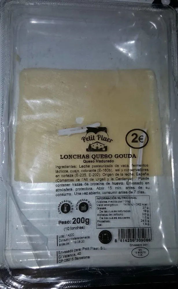 Lonchas queso gouda