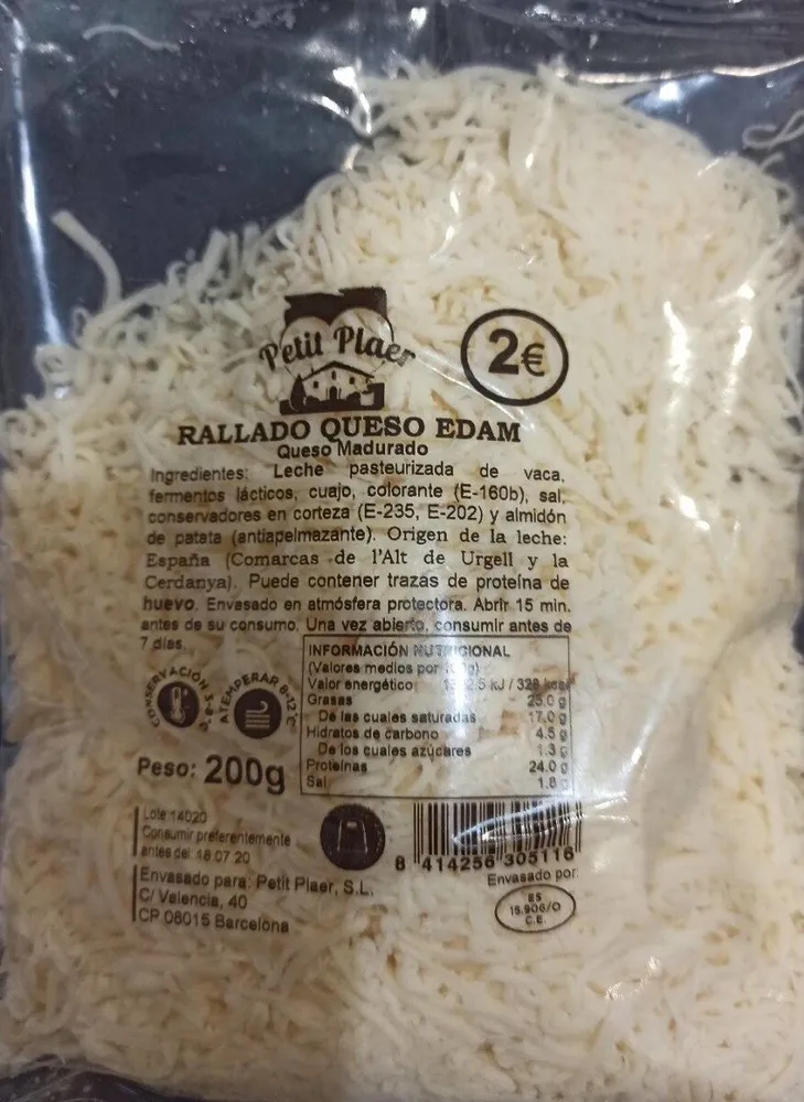 Queso rallado edam