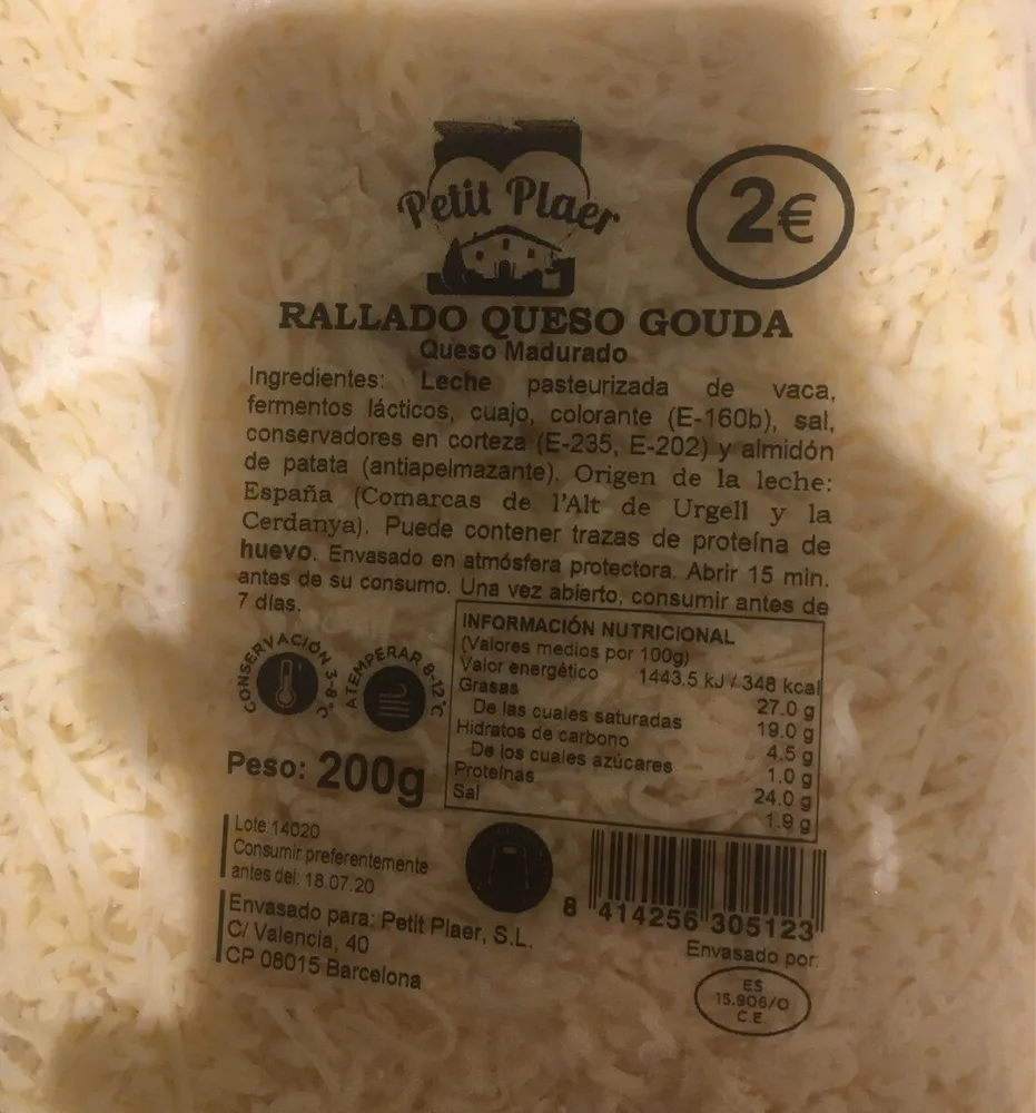 Queso rallado Gouda