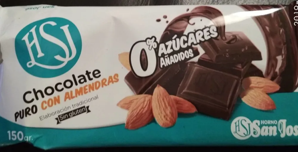 Chocolate puro con almendras 0% azucares