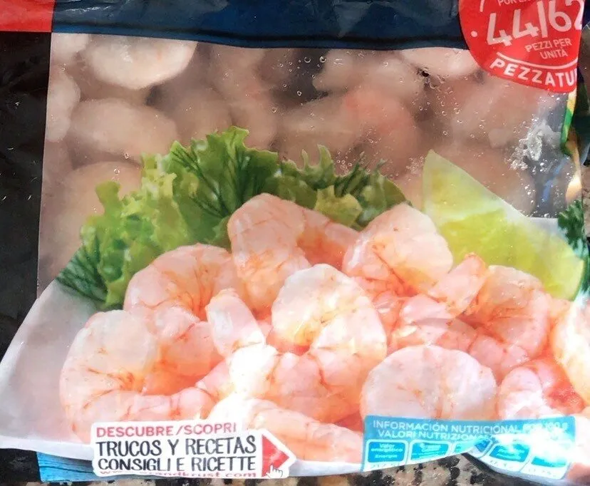 Gamba pelada salvaje congelada