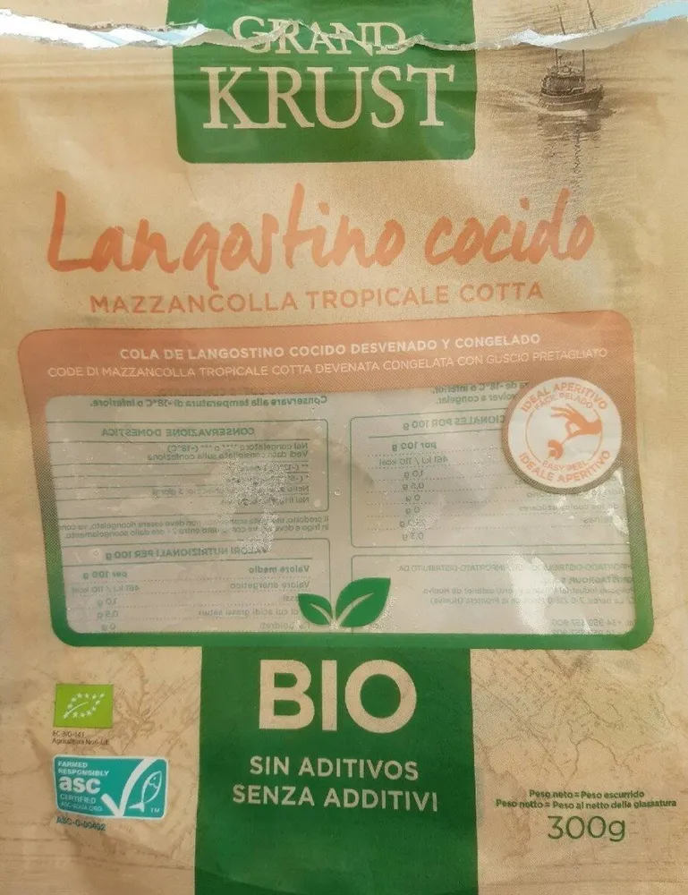 Langostino cocido