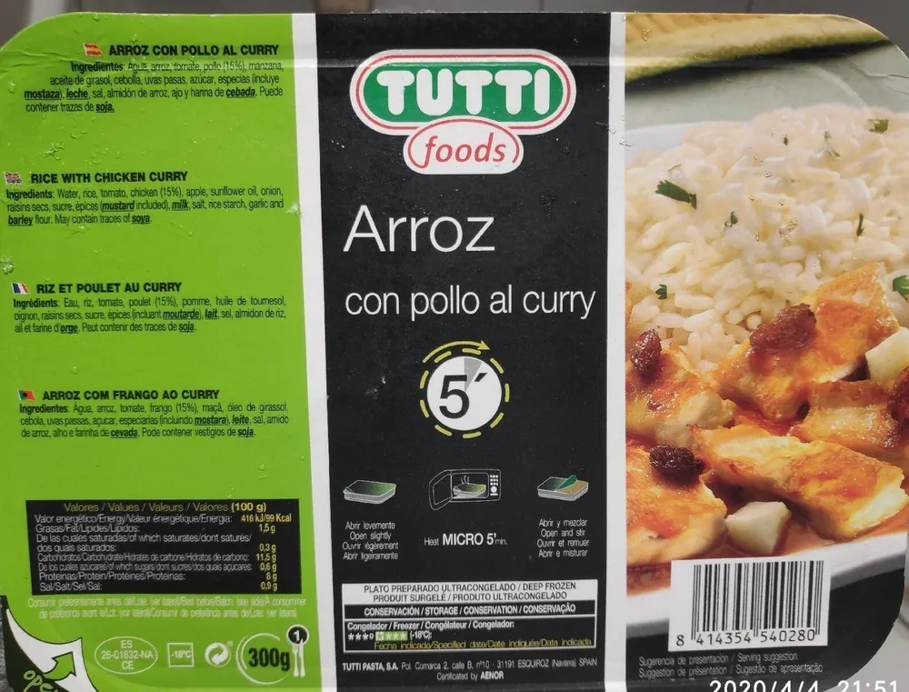 Arroz con pollo al curry
