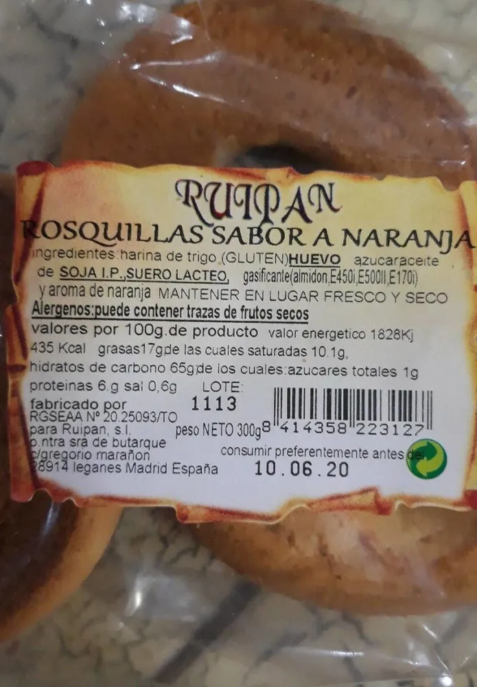 Rosquillas sabor naranja