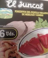 Pimientos de piquillo relleno merluza y gambas
