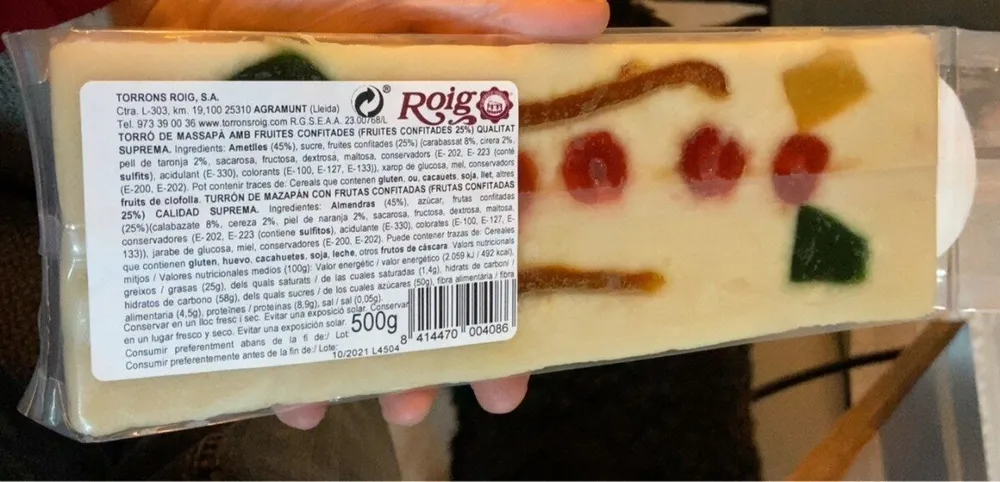 Torro de massapà i fruita