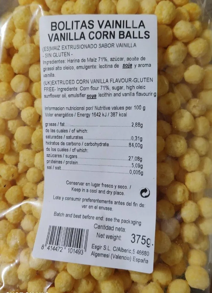 Bolitas vainilla