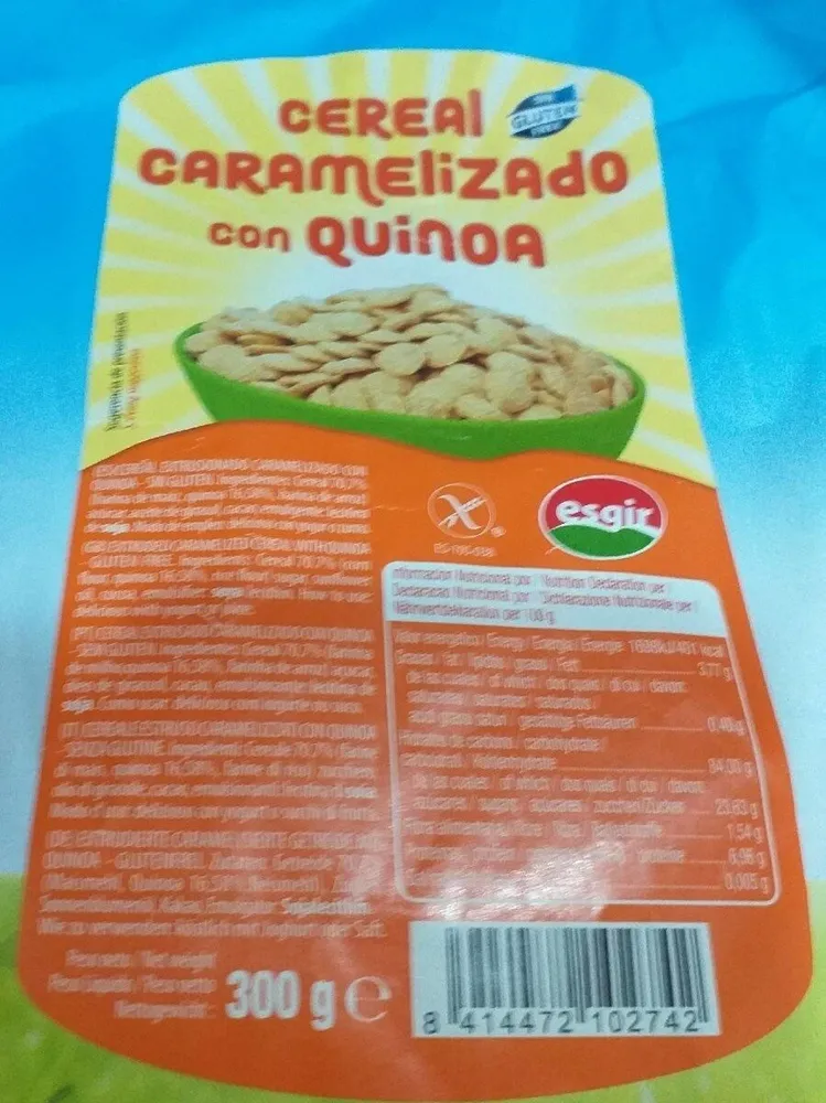 Cereal caramelizado con quinoa