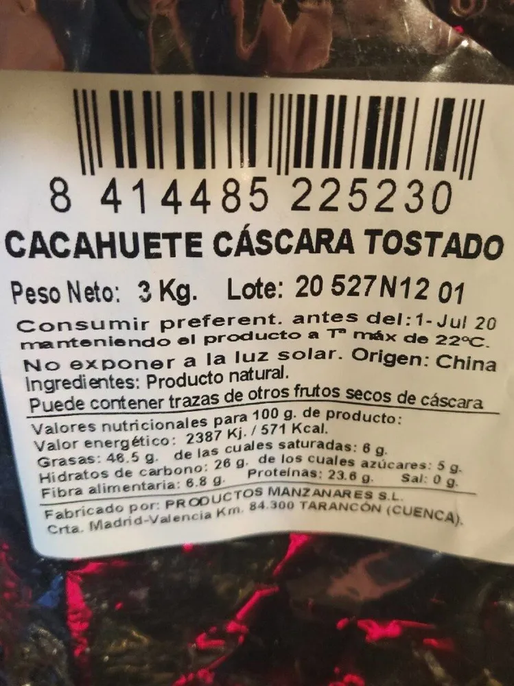 Cacahuete cáscara tostado