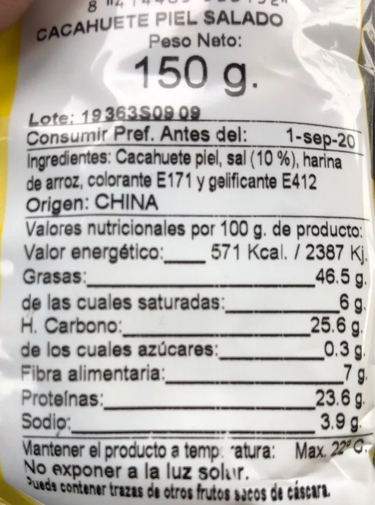 Cacahuete Piel Salado