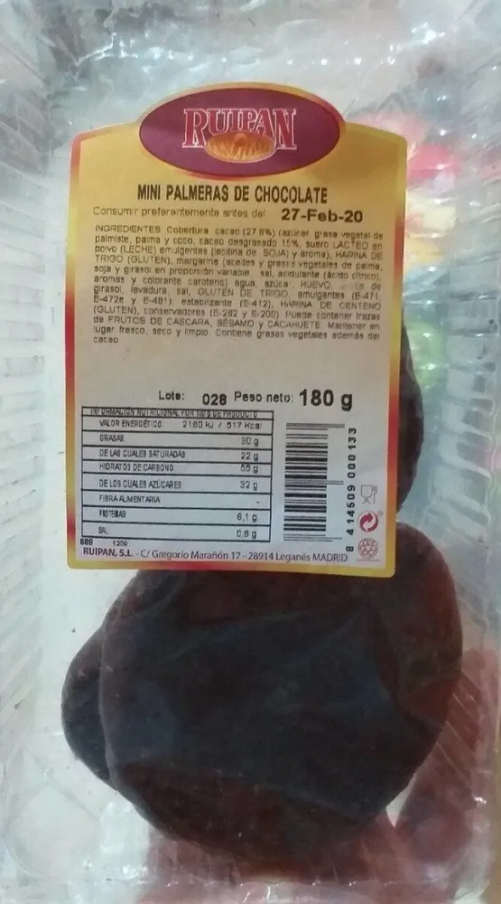Mini palmeras de chocolate