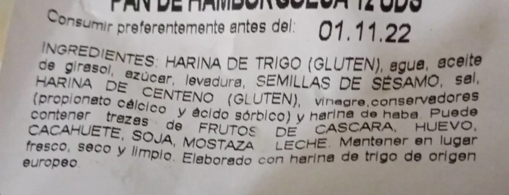 Pan hamburguesa