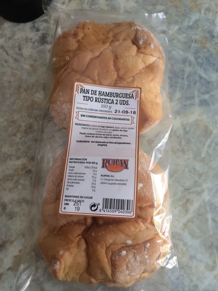 Pan de hamburguesa tipo rústica