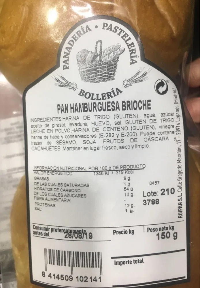 Pan hamburguesa brioche