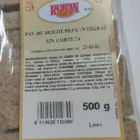 Pan de molde integral sin corteza