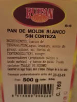 Pan de molde blanco sin corteza