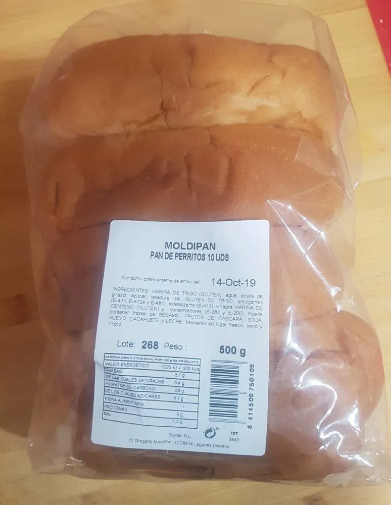 Pan de perritos 10 UDS