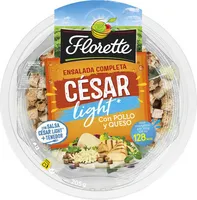 Ensalada completa césar light con pollo y queso tarrina