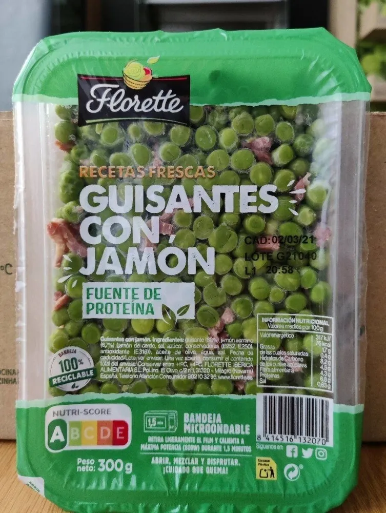Guisantes con jamón