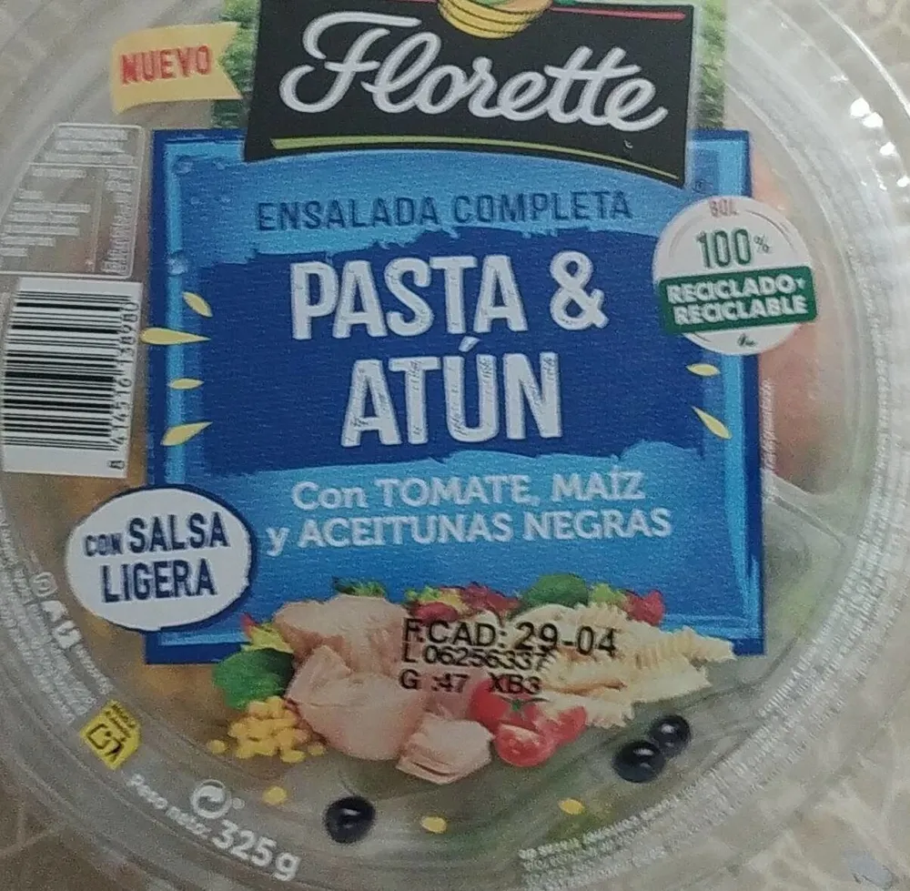 Ensalada completa pasta y atún