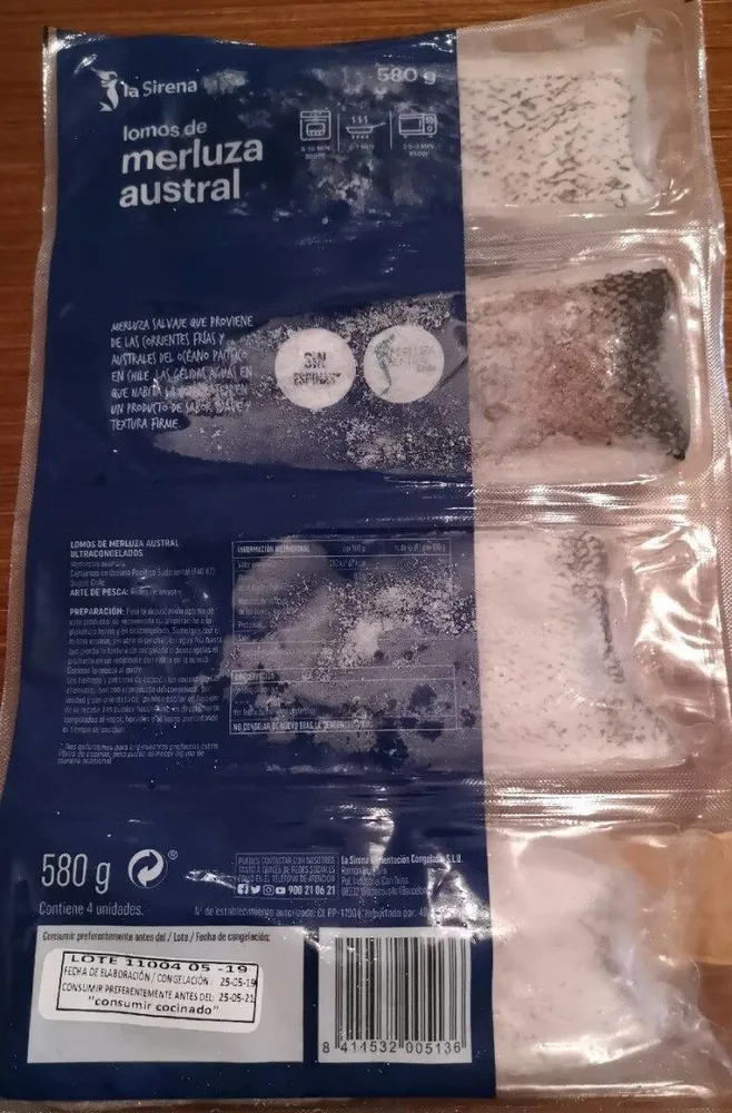 Lomos de merluza austral