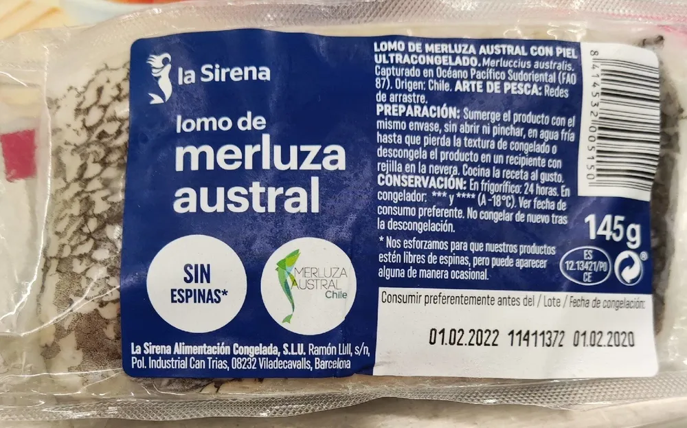 Lomo de merluza austral