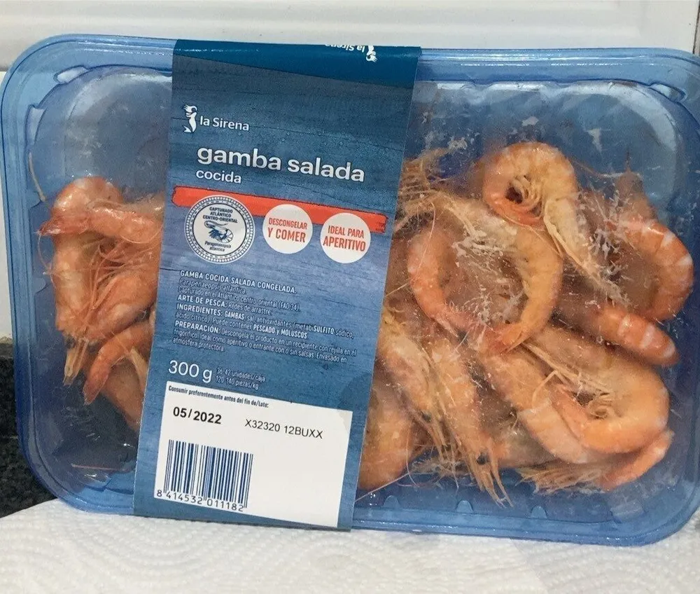 Gamba salada cocida