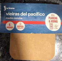 Vieiras del pacífico media concha