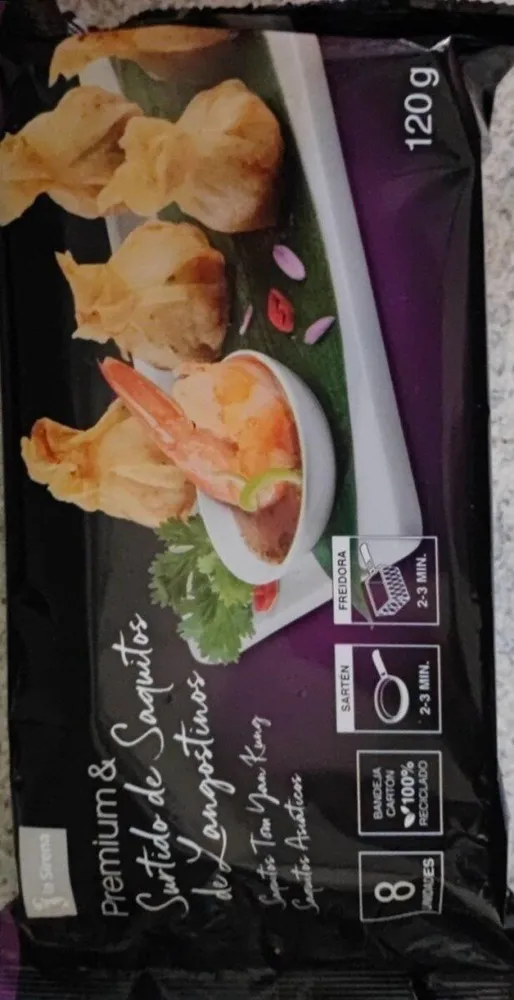 Saquitos de langostinos