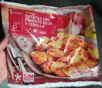 Patatas con pimiento rojo y cebolla