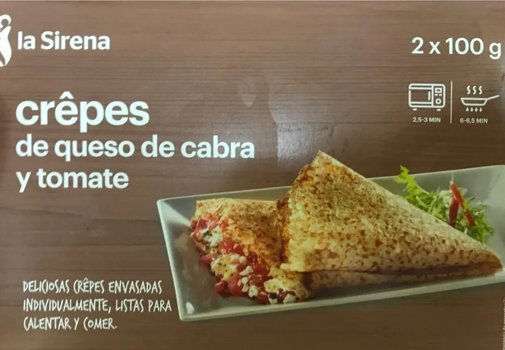 Crêpes de queso de cabra y tomate