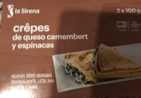 Crêpes de queso camembert y espinacas