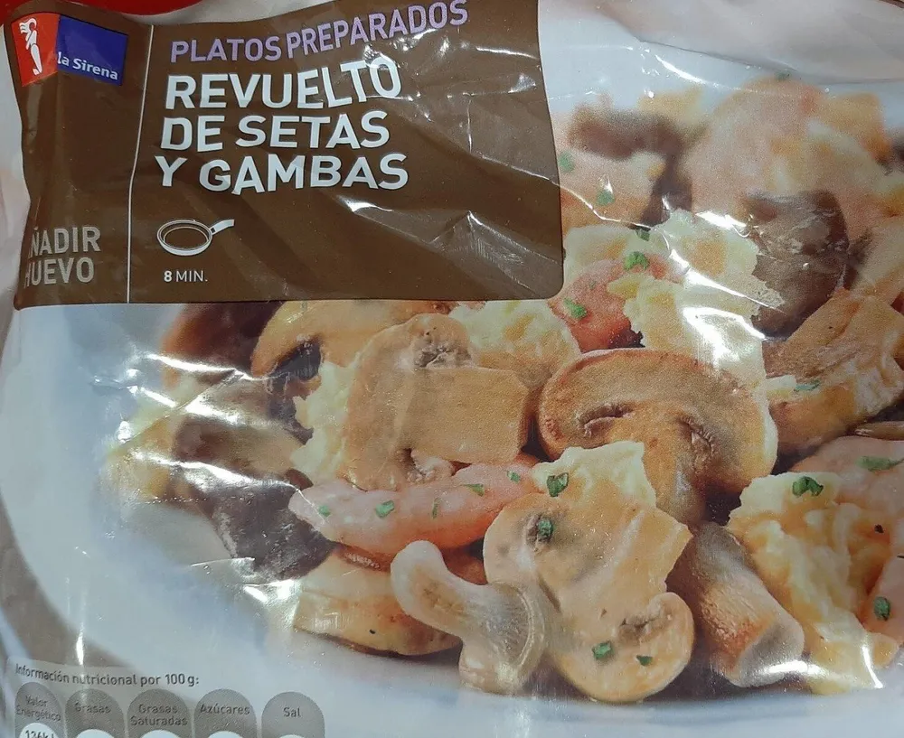 Revuelto de setas y gambas