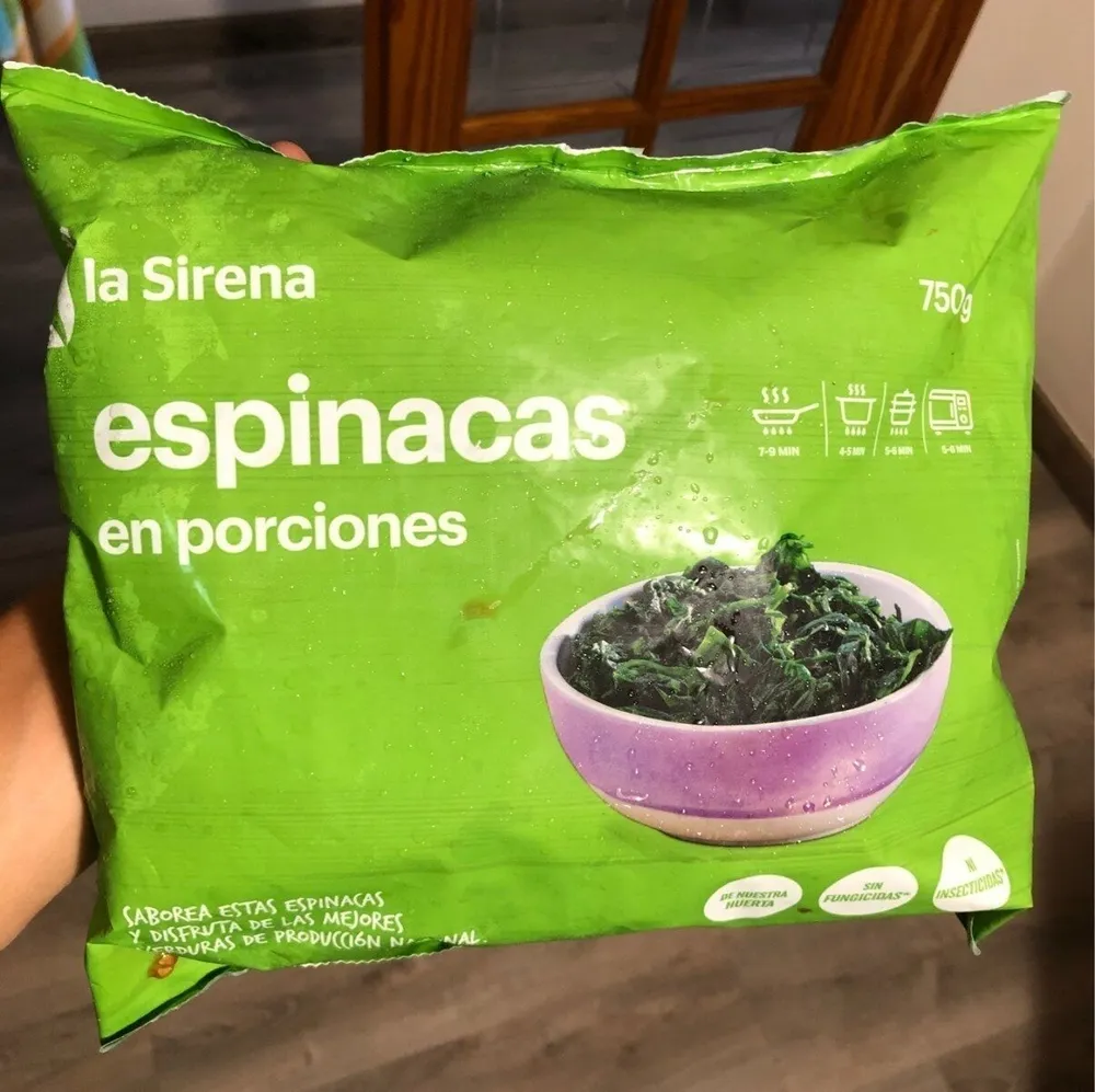 Espinacas en porciones