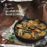 Salteado de patatas con setas y judías
