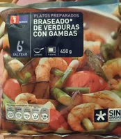 Braseado de verduras con gambas