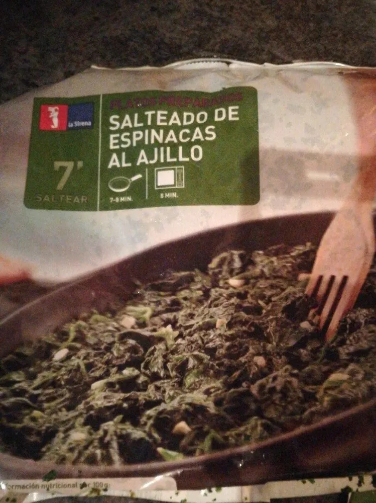 Salteado de espinacas al ajillo