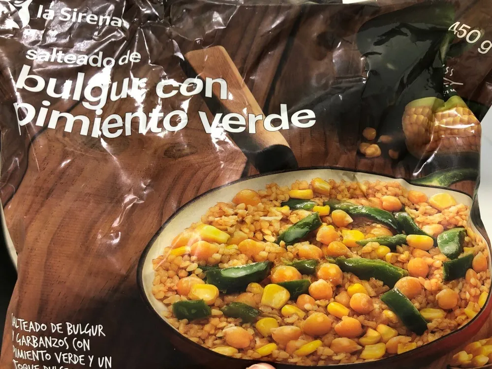 Salteado de bulgur con pimiento verde