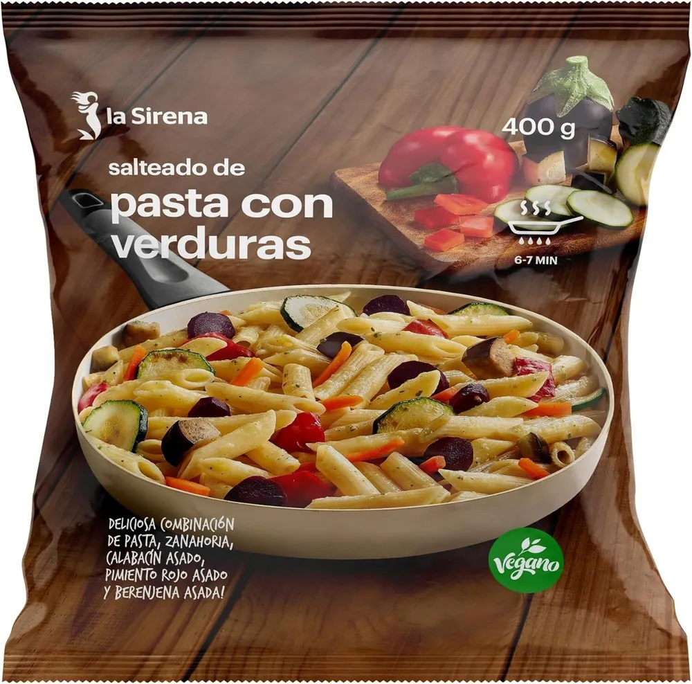 Salteado de pasta con verduras