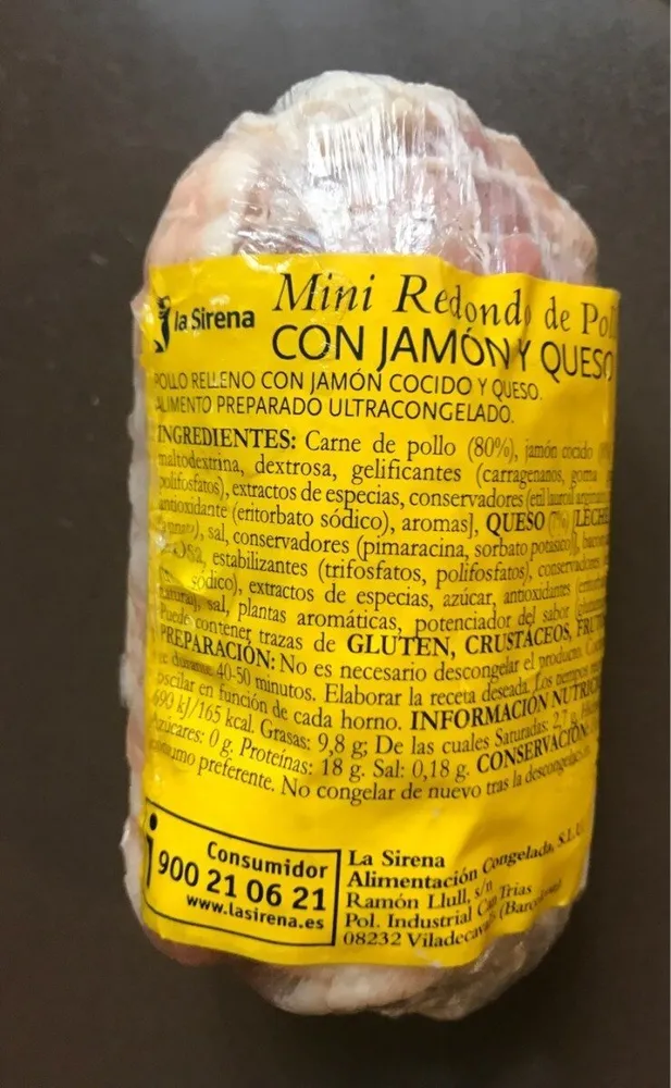 Mini redondo de pollo con jamón y queso