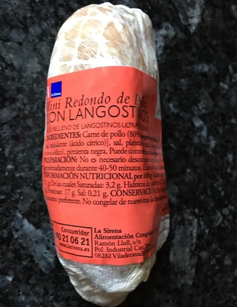 Mini redondo de pollo con langostinos