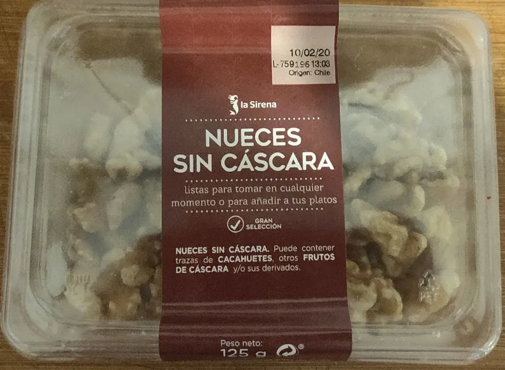 Nueces sin cáscara