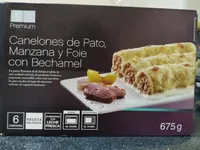 Canelones de pato,manzana y foie con bechamel