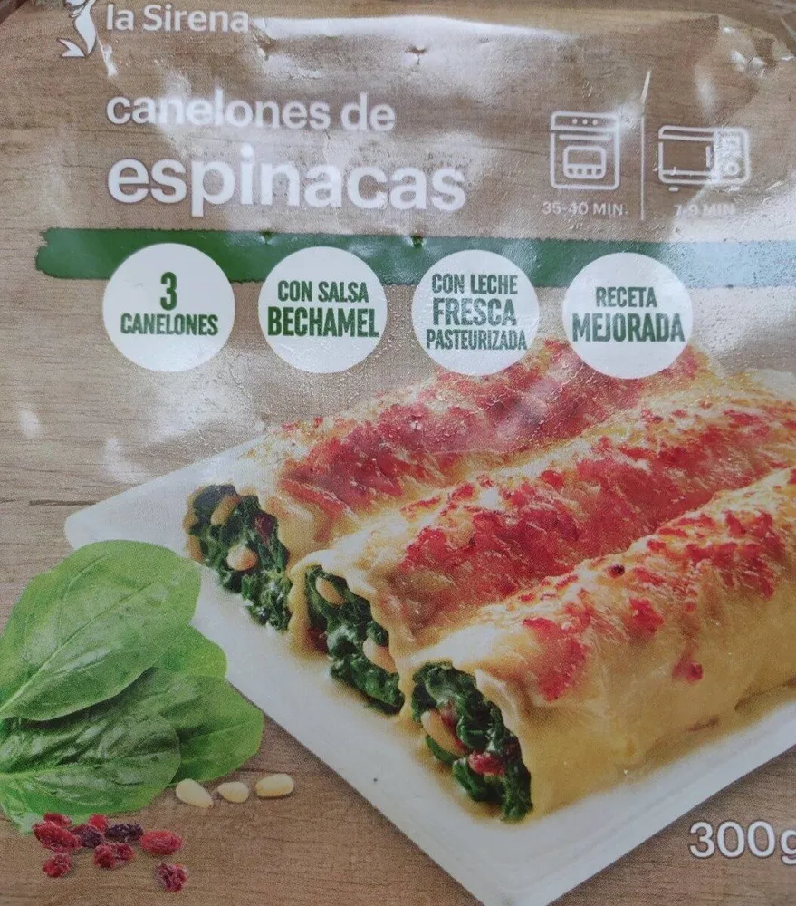 Canelones de espinacas