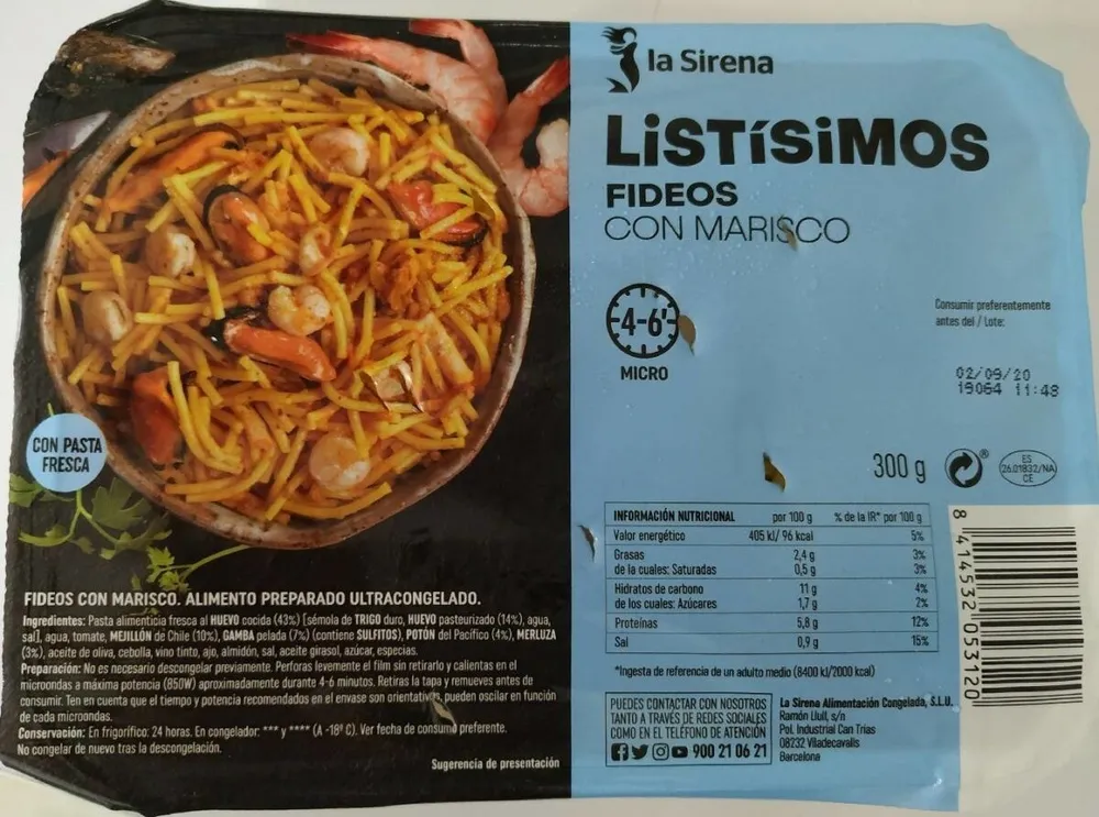 Fideos con marisco