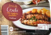 Lomo de cerdo con samfaina y patatas