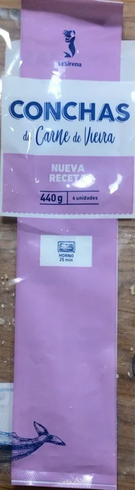Conchas de carne de vieira