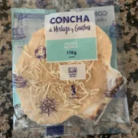 Concha de merluza y gambas